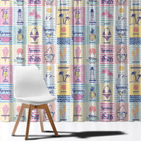 Aloha Summer Posters Grunge Textures Window Curtain