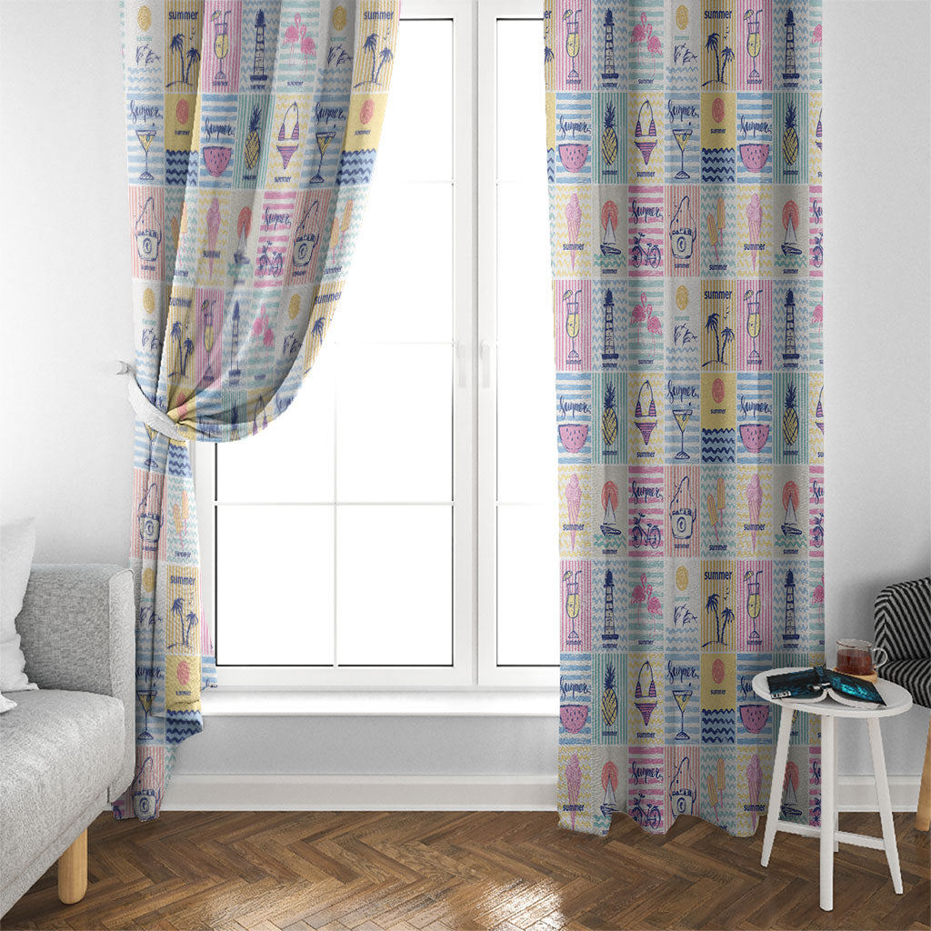 Aloha Summer Posters Grunge Textures Window Curtain