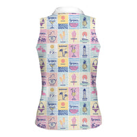Aloha Summer Posters Grunge Textures Women Sleeveless Polo Shirt