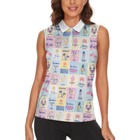 Aloha Summer Posters Grunge Textures Women Sleeveless Polo Shirt