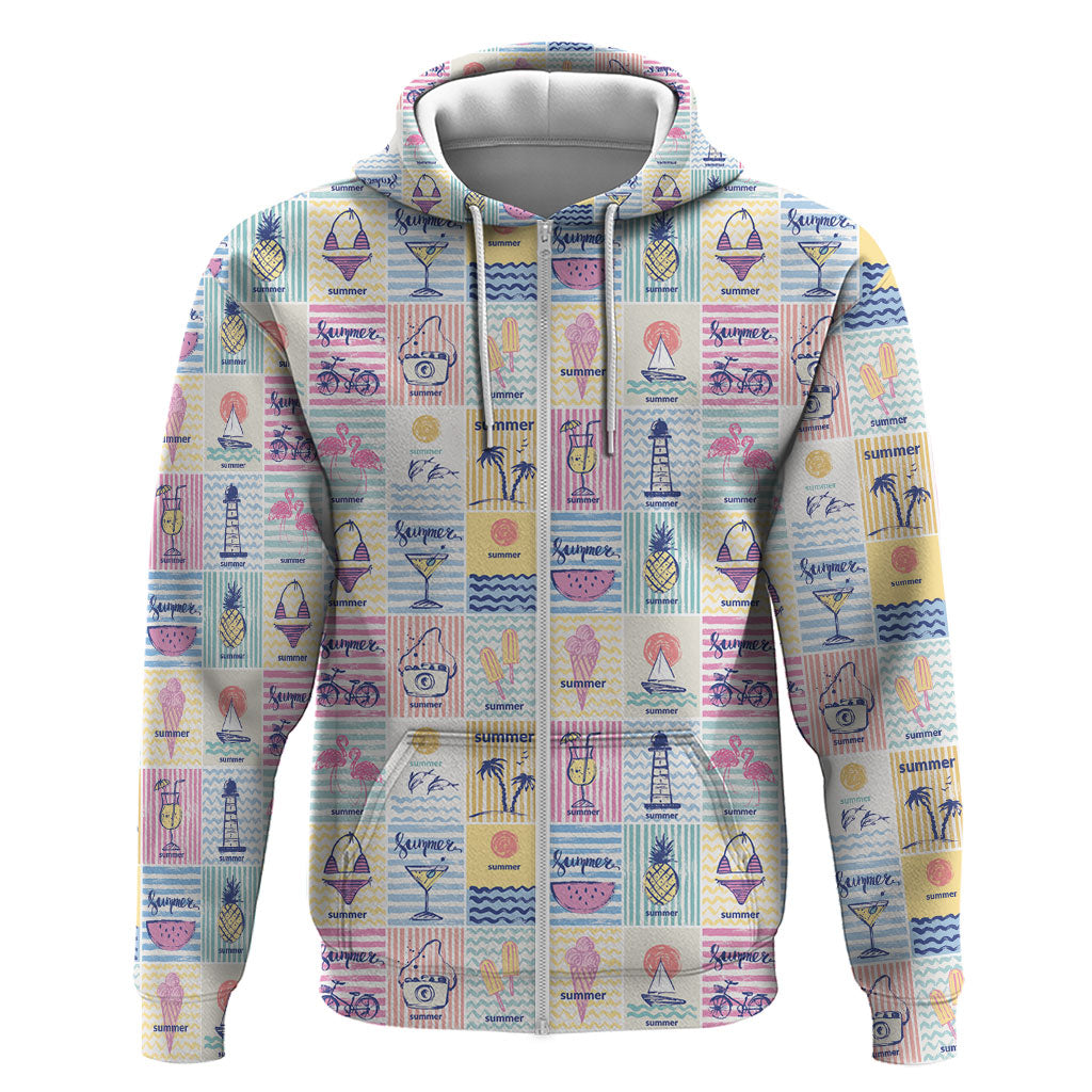 Aloha Summer Posters Grunge Textures Zip Hoodie