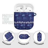 Blue Hawaii Palm Tree Hibiscus AirPods Case Fantasy Summer Vibe LT01 - Polynesian Pride