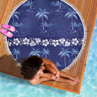 Blue Hawaii Palm Tree Hibiscus Beach Blanket Fantasy Summer Vibe LT01 - Polynesian Pride