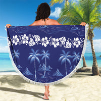 Blue Hawaii Palm Tree Hibiscus Beach Blanket Fantasy Summer Vibe LT01 - Polynesian Pride