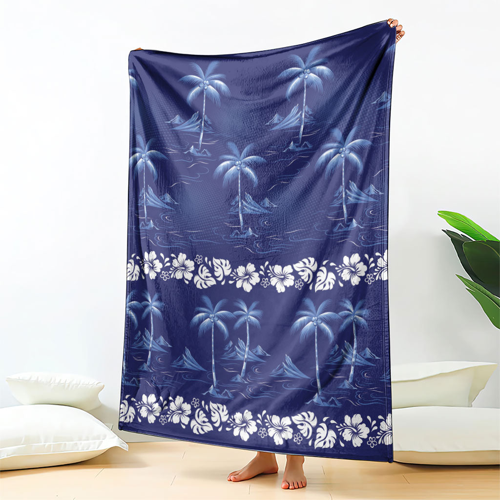Blue Hawaii Palm Tree Hibiscus Blanket Fantasy Summer Vibe LT01 - Polynesian Pride