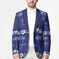 Blue Hawaii Palm Tree Hibiscus Blazer Fantasy Summer Vibe LT01 - Polynesian Pride