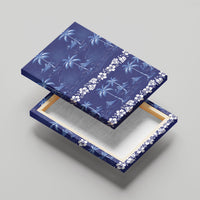 Blue Hawaii Palm Tree Hibiscus Canvas Wall Art Fantasy Summer Vibe LT01 - Polynesian Pride