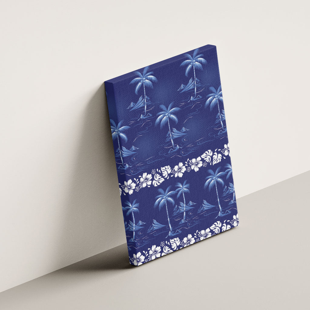 Blue Hawaii Palm Tree Hibiscus Canvas Wall Art Fantasy Summer Vibe LT01 - Polynesian Pride