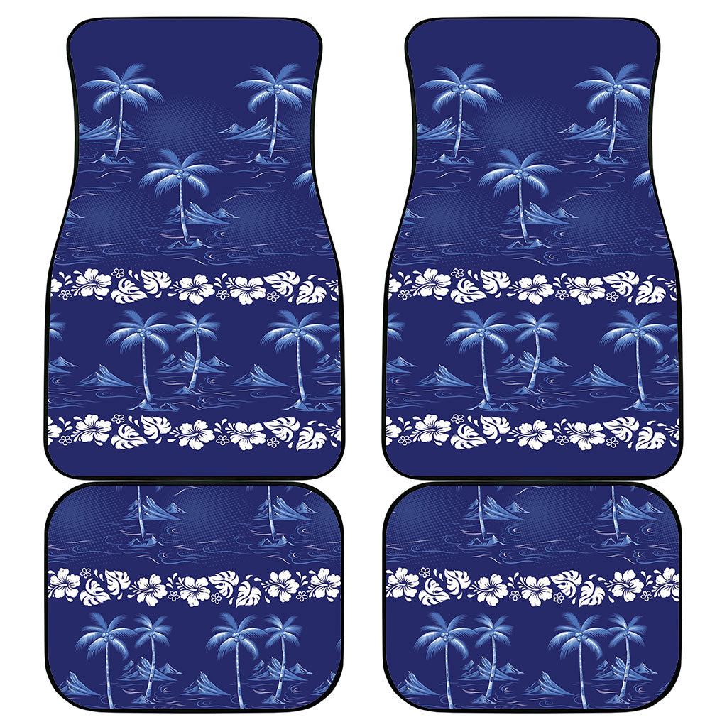 Blue Hawaii Palm Tree Hibiscus Car Mats Fantasy Summer Vibe LT01 - Polynesian Pride