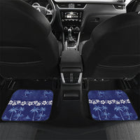 Blue Hawaii Palm Tree Hibiscus Car Mats Fantasy Summer Vibe LT01 Set 2pcs - Back Blue - Polynesian Pride