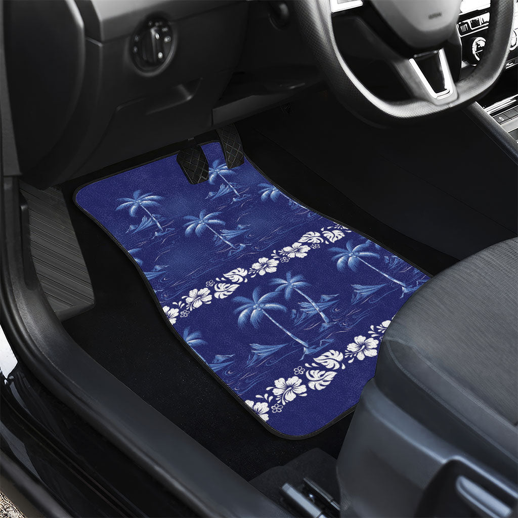 Blue Hawaii Palm Tree Hibiscus Car Mats Fantasy Summer Vibe LT01 - Polynesian Pride