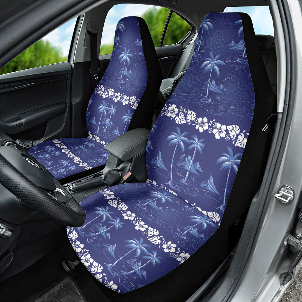 Blue Hawaii Palm Tree Hibiscus Car Seat Cover Fantasy Summer Vibe LT01 - Polynesian Pride