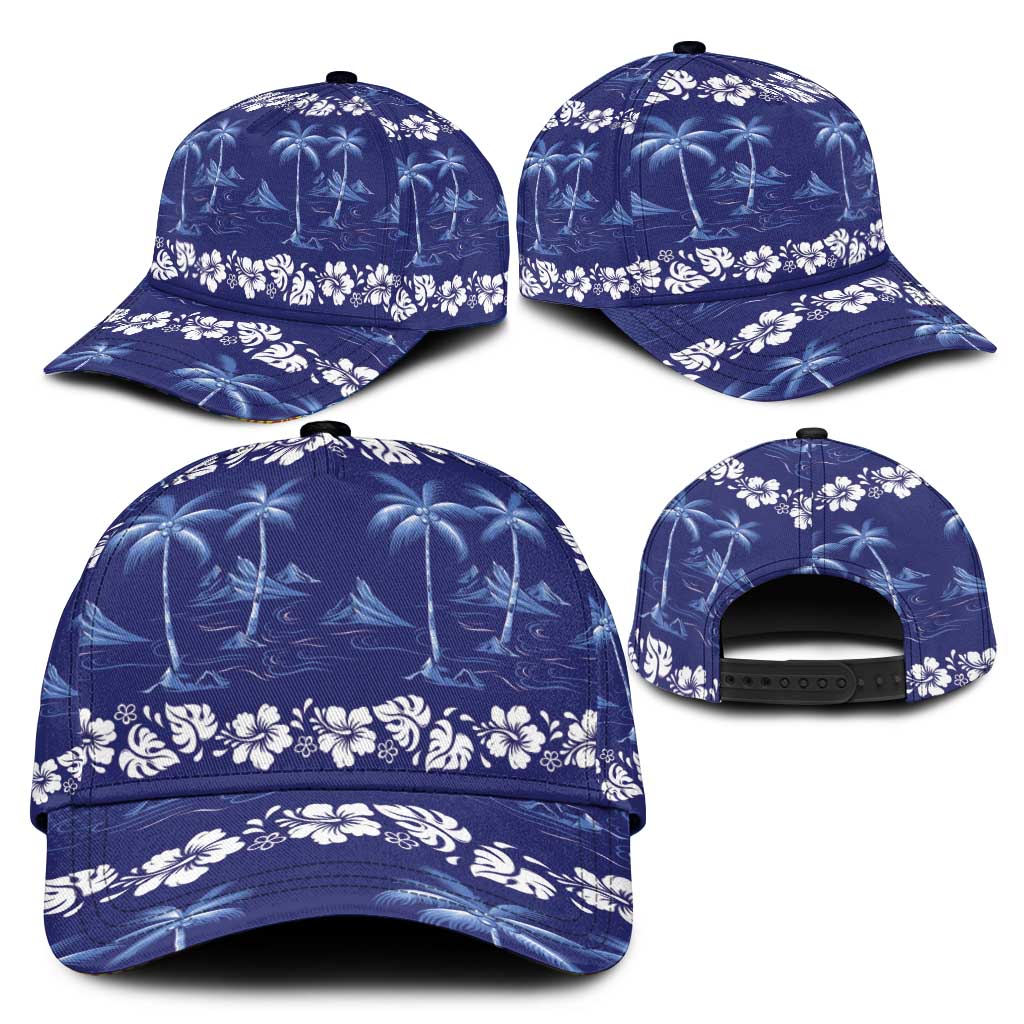 Blue Hawaii Palm Tree Hibiscus Classic Cap Fantasy Summer Vibe LT01 - Polynesian Pride