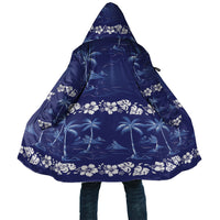 Blue Hawaii Palm Tree Hibiscus Cloak Fantasy Summer Vibe LT01 Unisex Blue - Polynesian Pride