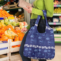 Blue Hawaii Palm Tree Hibiscus Grocery Bag Fantasy Summer Vibe LT01 - Polynesian Pride