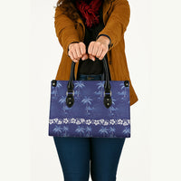 Blue Hawaii Palm Tree Hibiscus Leather Bag Fantasy Summer Vibe LT01 - Polynesian Pride