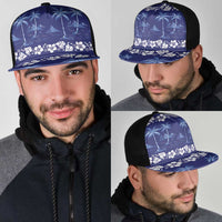 Blue Hawaii Palm Tree Hibiscus Mesh Trucker Cap Fantasy Summer Vibe LT01 - Polynesian Pride
