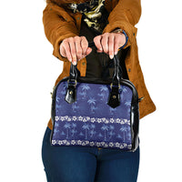 Blue Hawaii Palm Tree Hibiscus Shoulder Handbag Fantasy Summer Vibe LT01 One Size Blue - Polynesian Pride