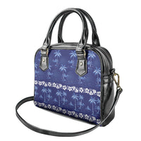 Blue Hawaii Palm Tree Hibiscus Shoulder Handbag Fantasy Summer Vibe LT01 - Polynesian Pride