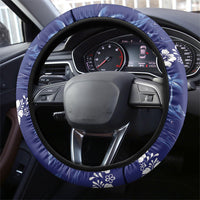 Blue Hawaii Palm Tree Hibiscus Steering Wheel Cover Fantasy Summer Vibe LT01 - Polynesian Pride