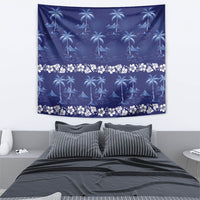 Blue Hawaii Palm Tree Hibiscus Tapestry Fantasy Summer Vibe LT01 - Polynesian Pride