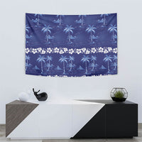 Blue Hawaii Palm Tree Hibiscus Tapestry Fantasy Summer Vibe LT01 - Polynesian Pride