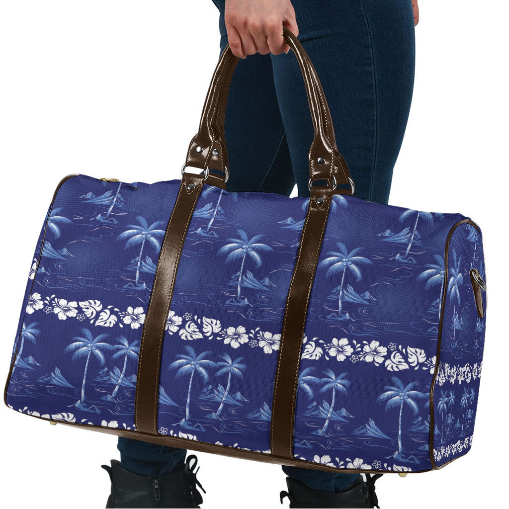 Blue Hawaii Palm Tree Hibiscus Travel Bag Fantasy Summer Vibe LT01 - Polynesian Pride