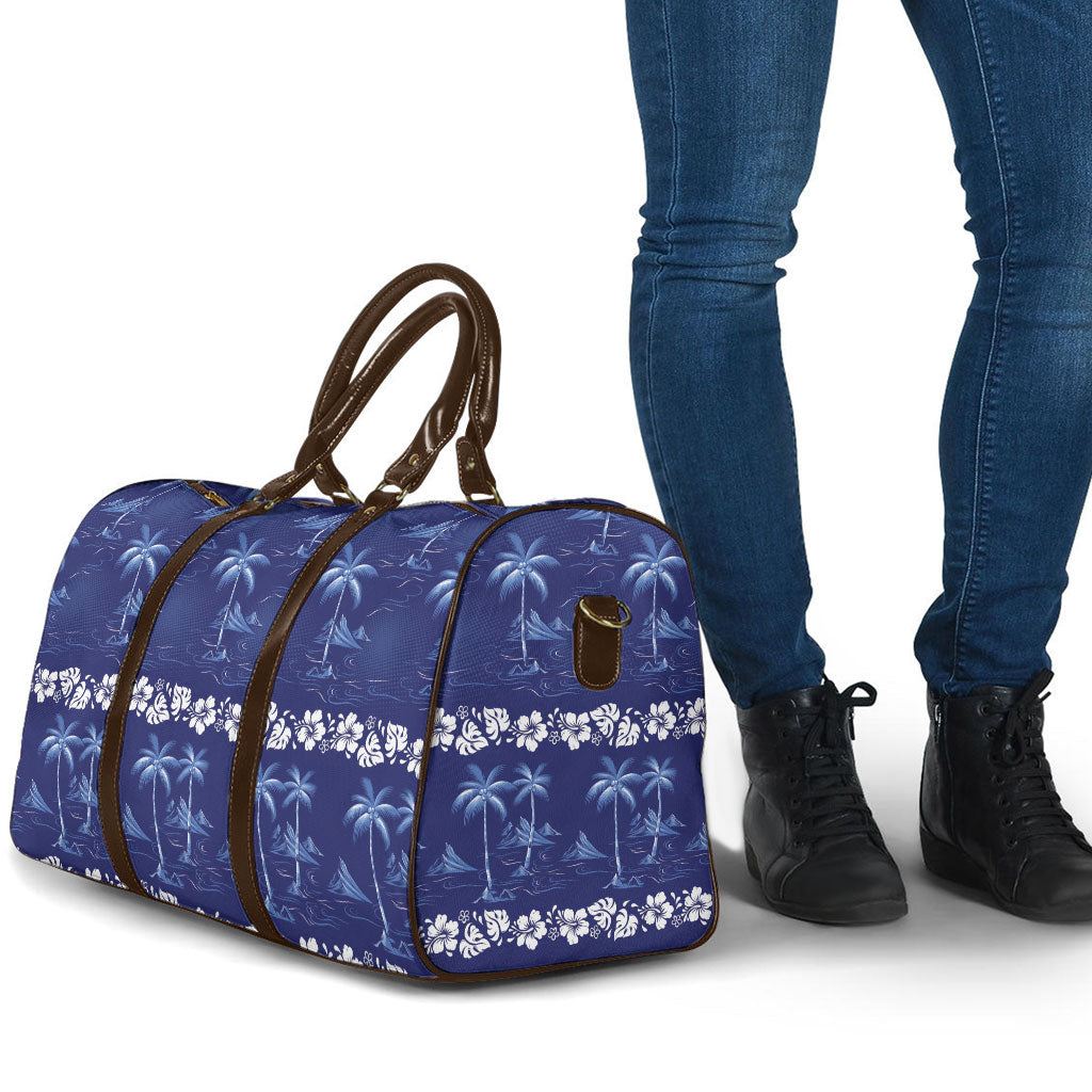 Blue Hawaii Palm Tree Hibiscus Travel Bag Fantasy Summer Vibe LT01 - Polynesian Pride
