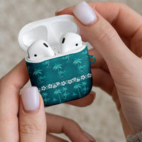 Cyan Hawaii Palm Tree Hibiscus AirPods Case Fantasy Summer Vibe LT01 - Polynesian Pride