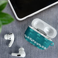 Cyan Hawaii Palm Tree Hibiscus AirPods Case Fantasy Summer Vibe LT01 - Polynesian Pride