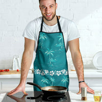 Cyan Hawaii Palm Tree Hibiscus Apron Fantasy Summer Vibe LT01 - Polynesian Pride