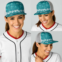 Cyan Hawaii Palm Tree Hibiscus Baseball Net Cap Fantasy Summer Vibe LT01 - Polynesian Pride