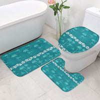 Cyan Hawaii Palm Tree Hibiscus Bathroom Set Fantasy Summer Vibe LT01 - Polynesian Pride