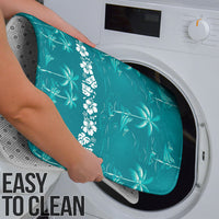 Cyan Hawaii Palm Tree Hibiscus Bathroom Set Fantasy Summer Vibe LT01 - Polynesian Pride