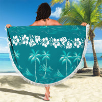 Cyan Hawaii Palm Tree Hibiscus Beach Blanket Fantasy Summer Vibe LT01 - Polynesian Pride