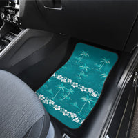 Cyan Hawaii Palm Tree Hibiscus Car Mats Fantasy Summer Vibe LT01 - Polynesian Pride