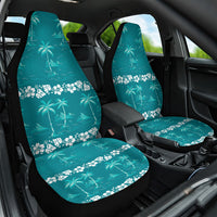 Cyan Hawaii Palm Tree Hibiscus Car Seat Cover Fantasy Summer Vibe LT01 One Size Cyan - Polynesian Pride