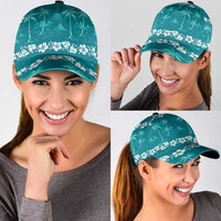 Cyan Hawaii Palm Tree Hibiscus Classic Cap Fantasy Summer Vibe LT01 - Polynesian Pride