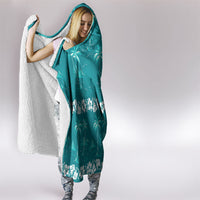 Cyan Hawaii Palm Tree Hibiscus Hooded Blanket Fantasy Summer Vibe LT01 - Polynesian Pride