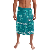 Cyan Hawaii Palm Tree Hibiscus Lavalava Fantasy Summer Vibe LT01 Cyan - Polynesian Pride