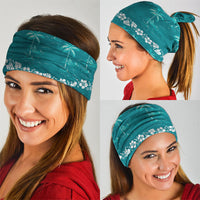 Cyan Hawaii Palm Tree Hibiscus Neck Gaiter Fantasy Summer Vibe LT01 - Polynesian Pride
