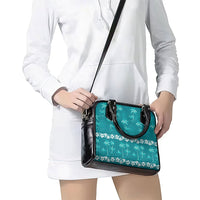 Cyan Hawaii Palm Tree Hibiscus Shoulder Handbag Fantasy Summer Vibe LT01 - Polynesian Pride