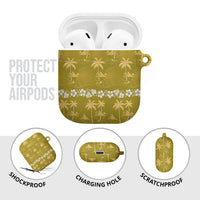 Yellow Hawaii Palm Tree Hibiscus AirPods Case Fantasy Summer Vibe LT01 - Polynesian Pride