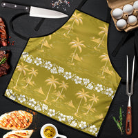 Yellow Hawaii Palm Tree Hibiscus Apron Fantasy Summer Vibe LT01 Yellow - Polynesian Pride