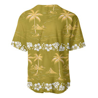 Yellow Hawaii Palm Tree Hibiscus Baseball Jersey Fantasy Summer Vibe LT01 - Polynesian Pride