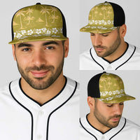 Yellow Hawaii Palm Tree Hibiscus Baseball Net Cap Fantasy Summer Vibe LT01 - Polynesian Pride