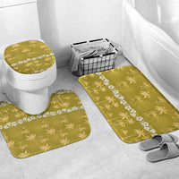 Yellow Hawaii Palm Tree Hibiscus Bathroom Set Fantasy Summer Vibe LT01 Mat Set Only (3 pcs) One Size Yellow - Polynesian Pride