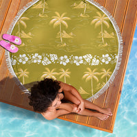 Yellow Hawaii Palm Tree Hibiscus Beach Blanket Fantasy Summer Vibe LT01 - Polynesian Pride