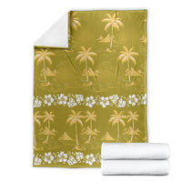 Yellow Hawaii Palm Tree Hibiscus Blanket Fantasy Summer Vibe LT01 - Polynesian Pride