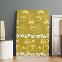 Yellow Hawaii Palm Tree Hibiscus Canvas Wall Art Fantasy Summer Vibe LT01 - Polynesian Pride